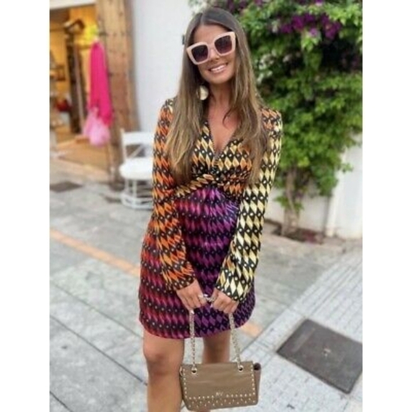 NWT ZARA Printed Short Dress - Multicolored - Picture 11 of 12